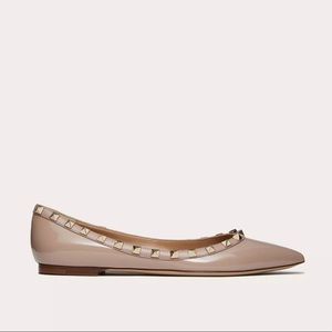 Valentino Rockstud ballet flats in poudre nude 37